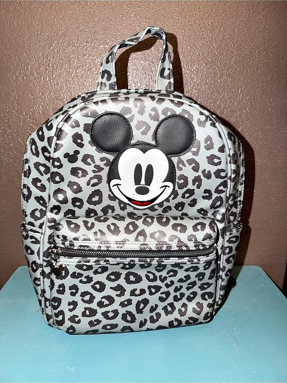 Disney Parks Mickey Mouse Icon Animal Print Mini Backpack